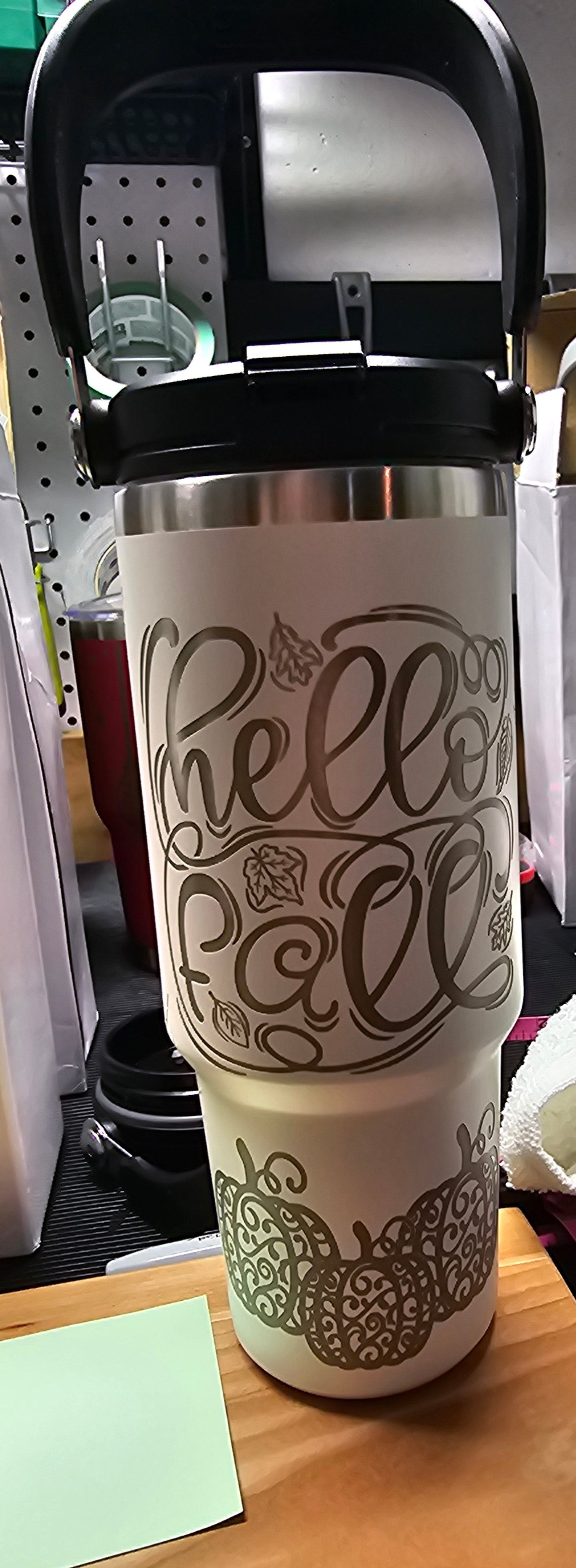 30oz Tumbler Hello Fall (With Top Handle)