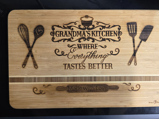 Wood "Grandma's Kitchen" Cutting Board