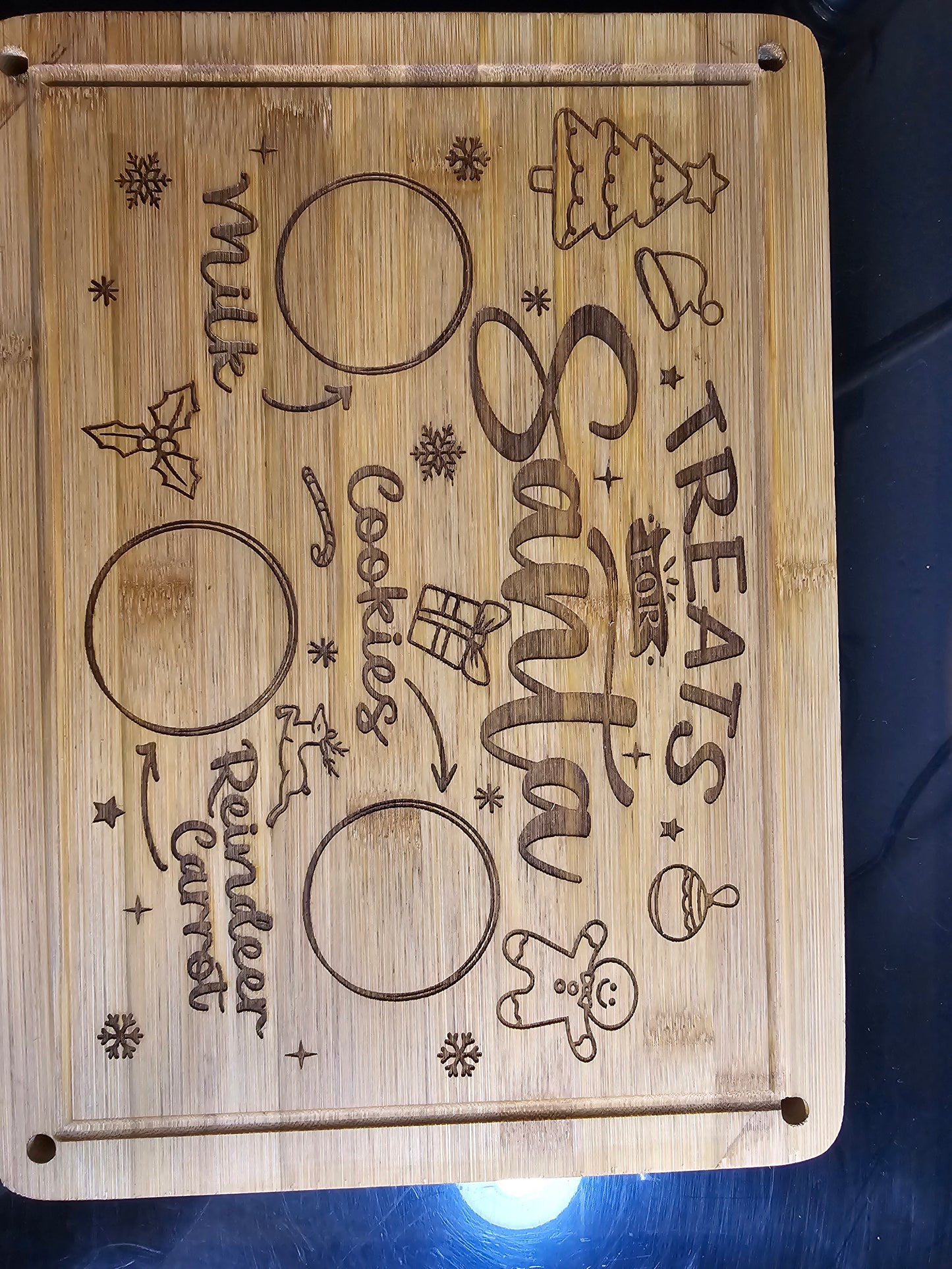 Wood "Treats for Santa" Cutting Board