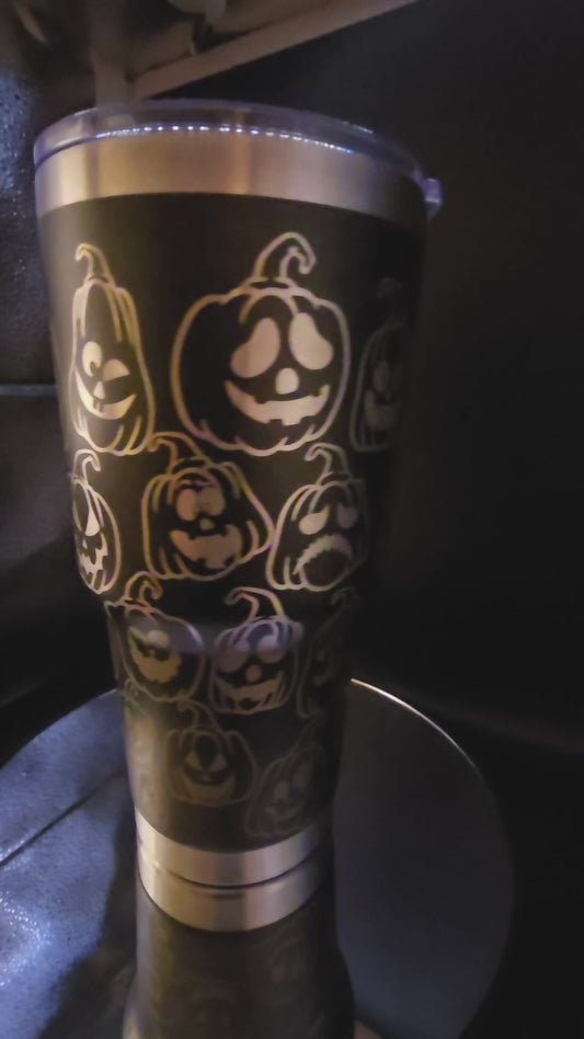 30oz Tumbler "Black Pumpkins"